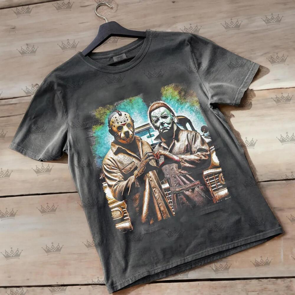 Freddy And Jason Shirt, Freddy And Jason Funny Meme Heart Hand Shirt